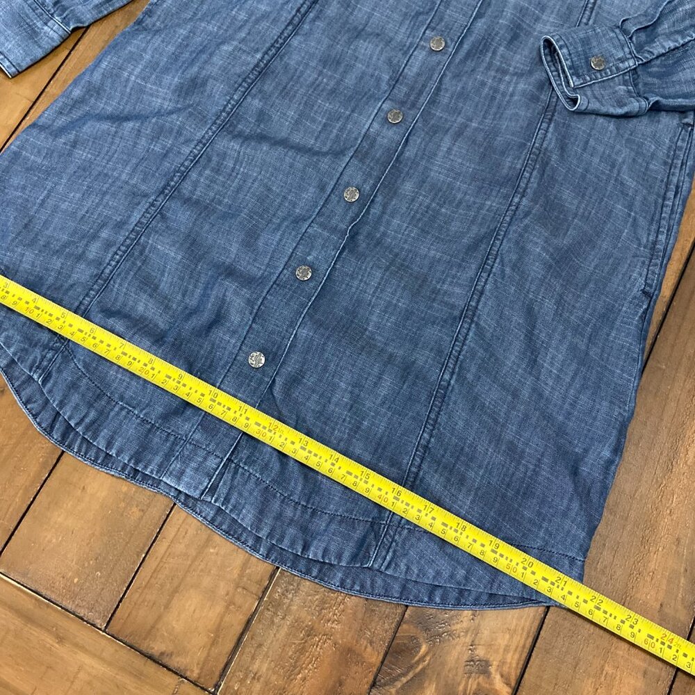 Ariat Denim Chambray Shirt Dress Womens Small Pockets Western Country above knee - Picture 9 of 10